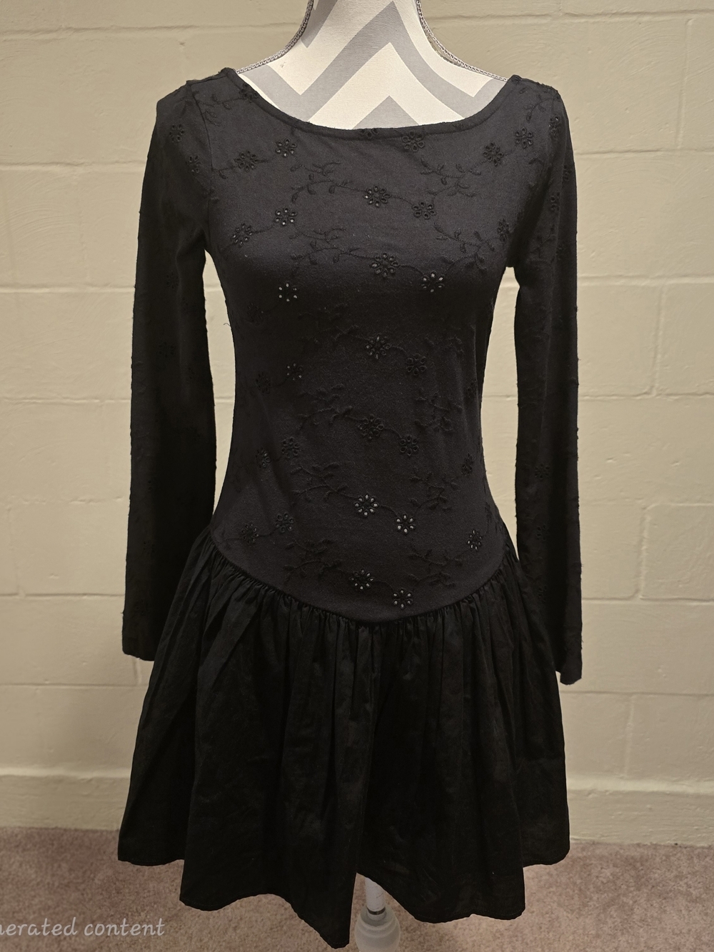 Free People Surley Mini Dress Black Size SMALL